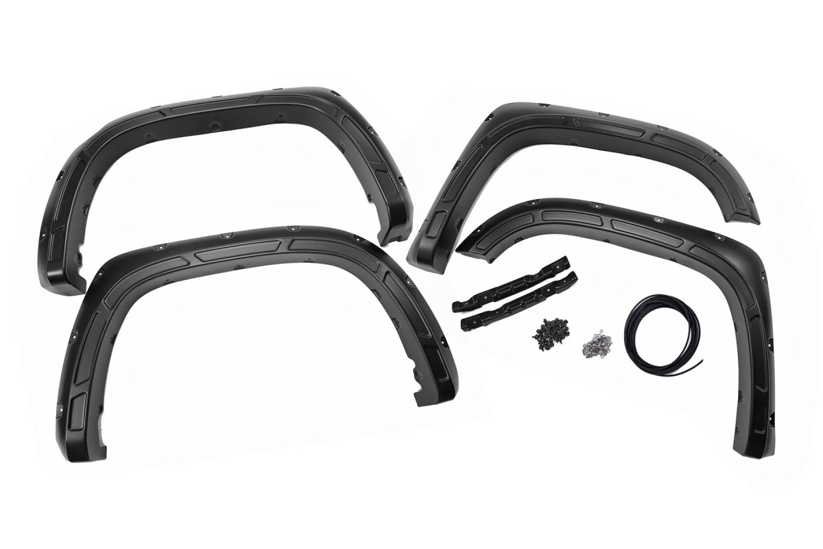 Toyota Tundra Fender Flares - Rough Country - Defender - Midnight Black Metallic - '14-'21
